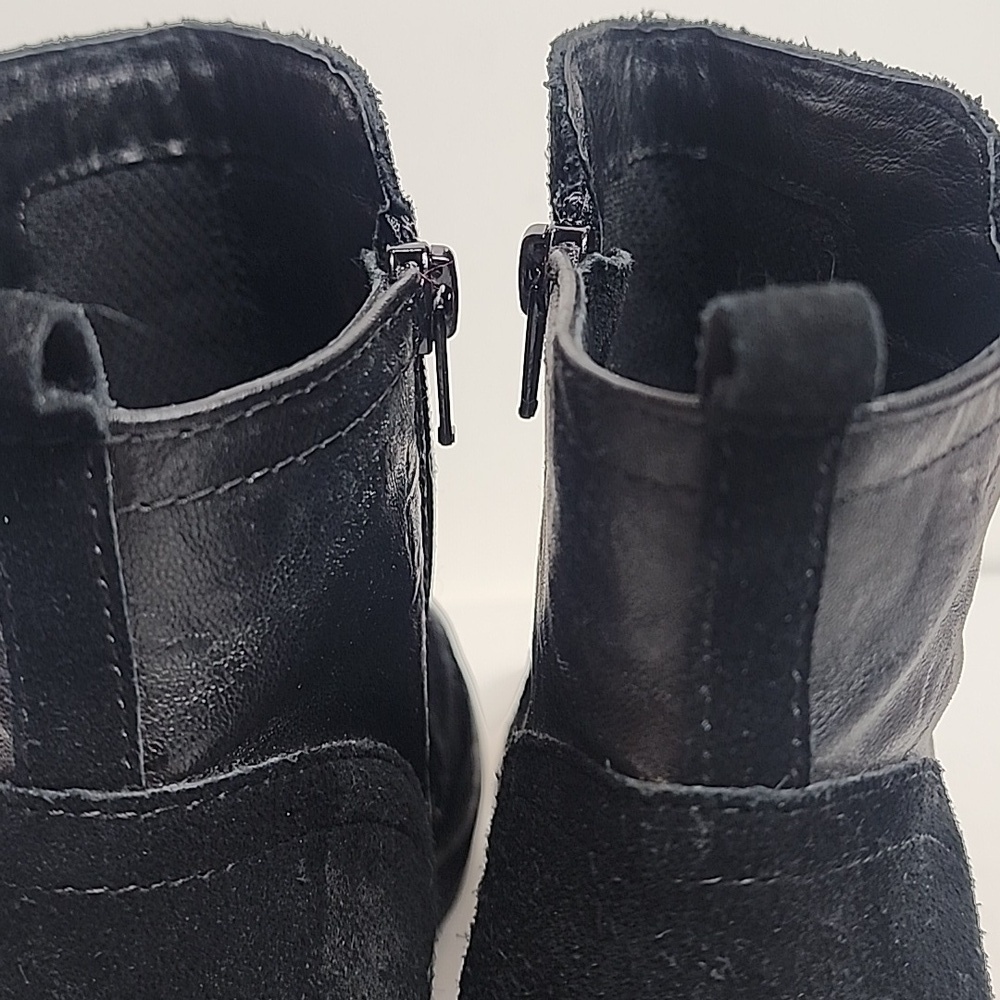 Bionica Black Suede Leather Wedge Slip Resistant Boots Size 9.5 Goth Minimalist - Picture 6 of 12